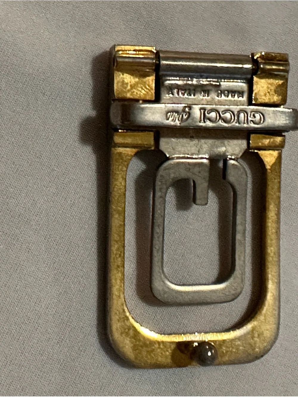 Gucci Silver and Gold Interlocking G Belt Buckle made in italy